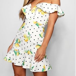 Boohoo lemon dress